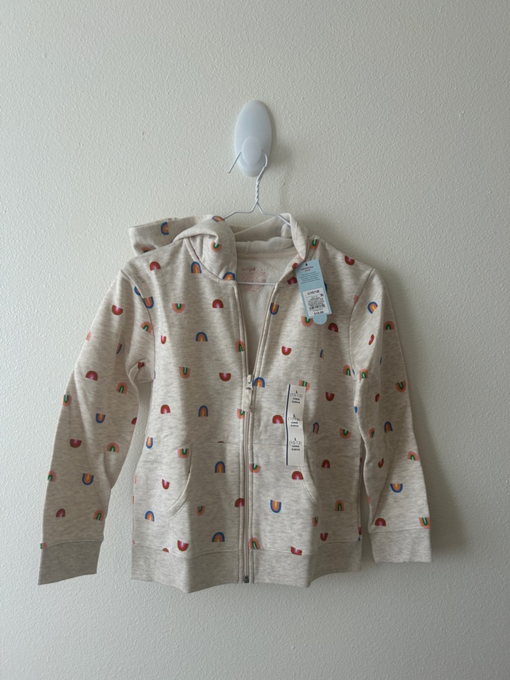 Cat&Jack -  Cream Zip Hoodie with Rainbow Print